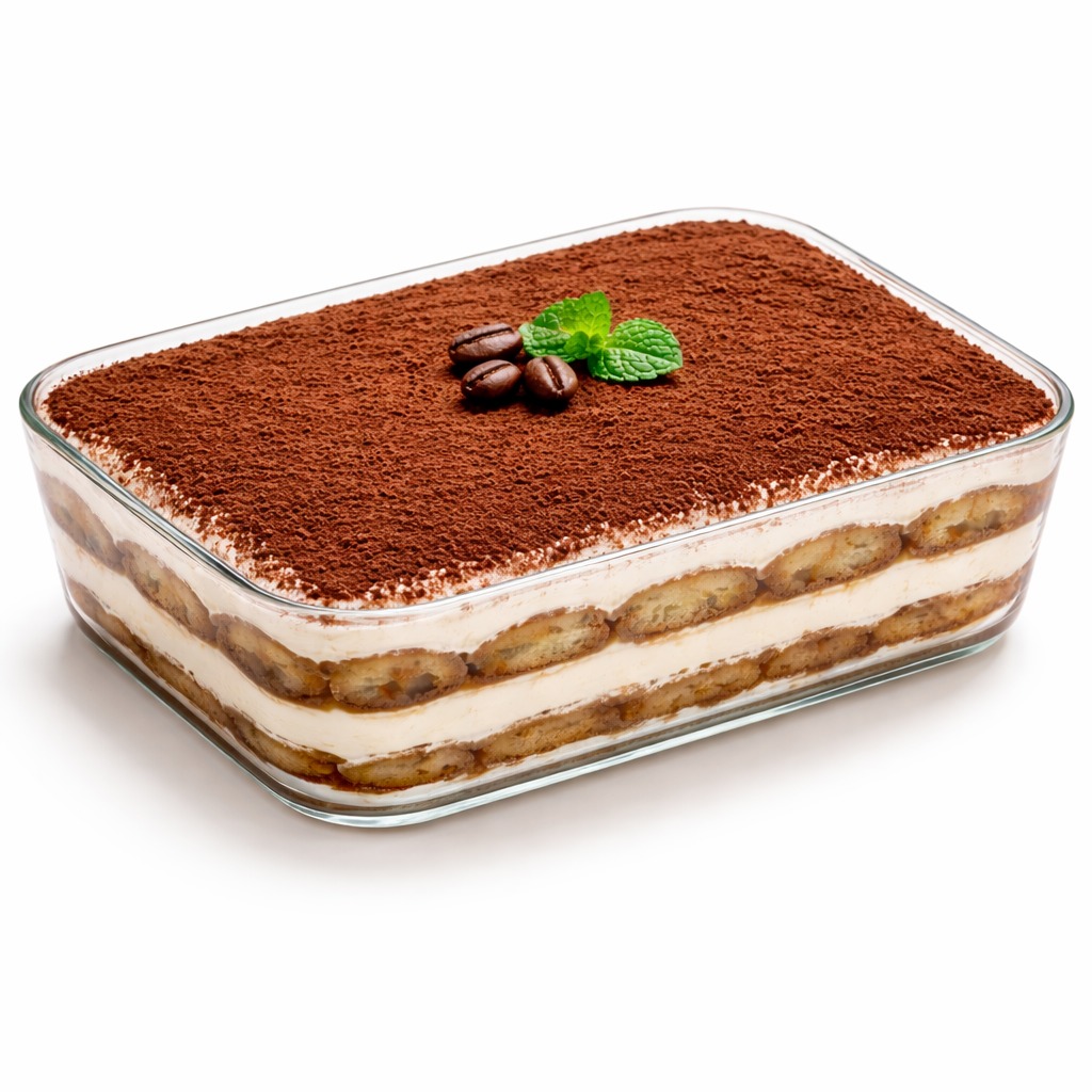 Tiramisú tipo pyrex